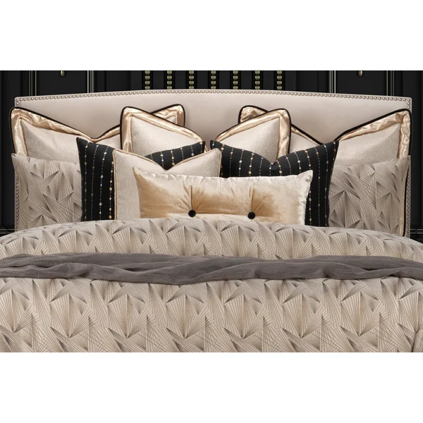 F. Scott Fitzgerald Fine Point Sable Luxury Bedding Set - Size: Full, Beige