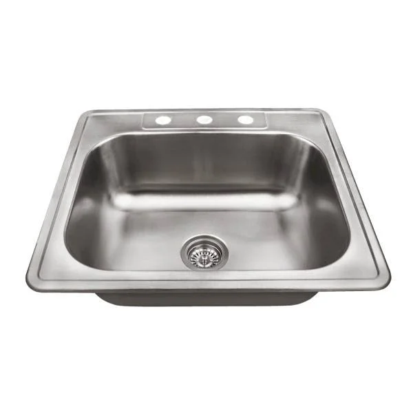 Mr Direct US1038T Single Bowl Topmount Stainless Steel Sink