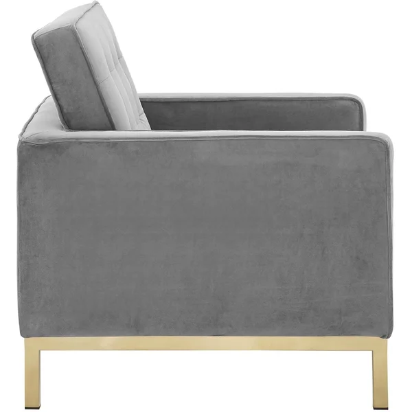 Modway Loft Gold Stainless Steel Performance Velvet Armchair Gold Navy