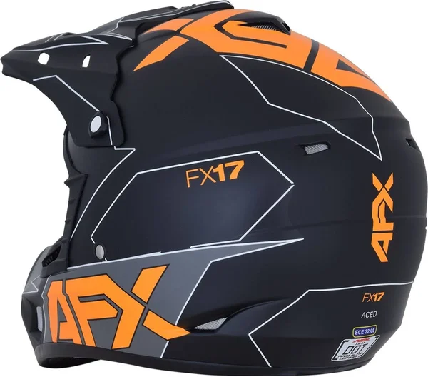 AFX FX-17 Graphics Helmet (Small, Black/Orange)