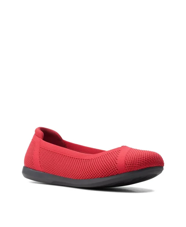 Clarks Women's Cloudsteppers Carly Wish Ballet Flats - Red