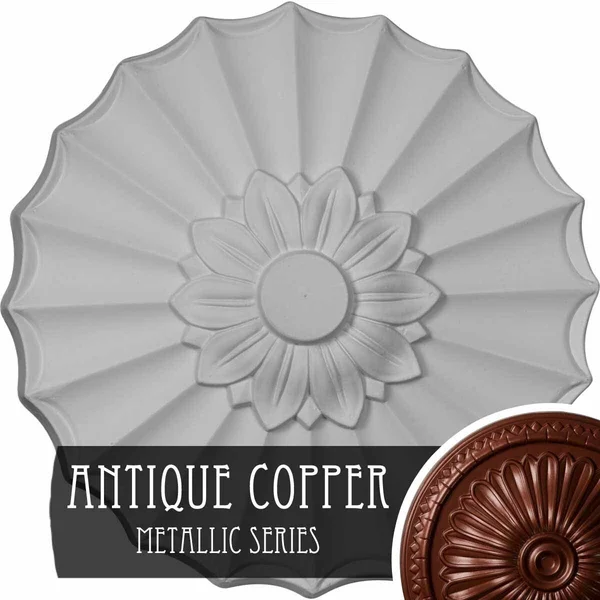 9 inchod x 1 3/8 inchp Shakuras Ceiling Medallion (Fits Canopies Up to 1 3/8 inch) - Hand-Painted Hickory