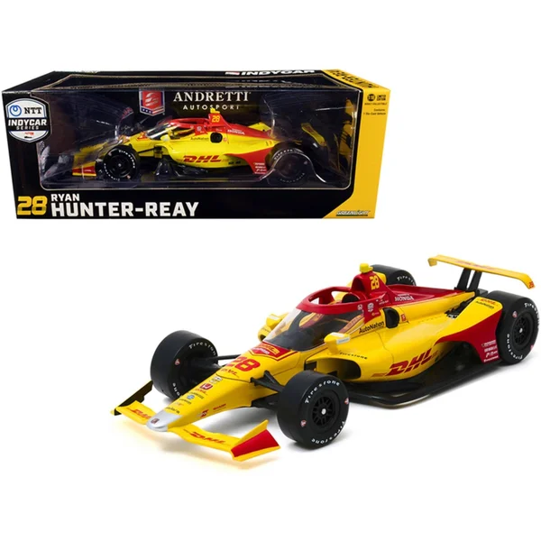 Dallara IndyCar #28 Ryan Hunter-Reay DHL Andretti Autosport NTT IndyCar Series (2020) 1/18 Diecast Model Greenlight, 10.5 x 4.5 x 2.5 in