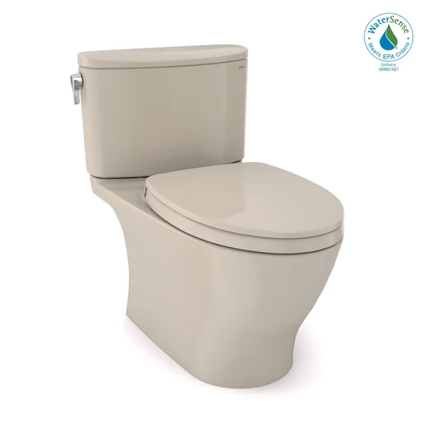 Toto MS442124CEFG03 Nexus Two-Piece Elongated 1.28 GPF Universal Height Toilet with CeFiONtect and SS124 SoftClose Seat Bone