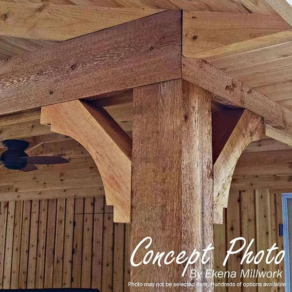 Ekena Millwork BRC06X24X36THR00RWR 6x22W x 24x22D x 36x22H Thorton Rough Sawn Brace - Western Red Cedar