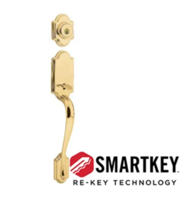 Kwikset 800ANLIP-L03V1 Arlington Single Cylinder Exterior Handleset with New Chassis with RCAL Latch and RCS Strike Lifetime Bra