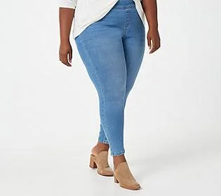 Denim & Co. Easy Stretch Denim Regular Pull-On Jeggings - Size Plus 22, Light Wash