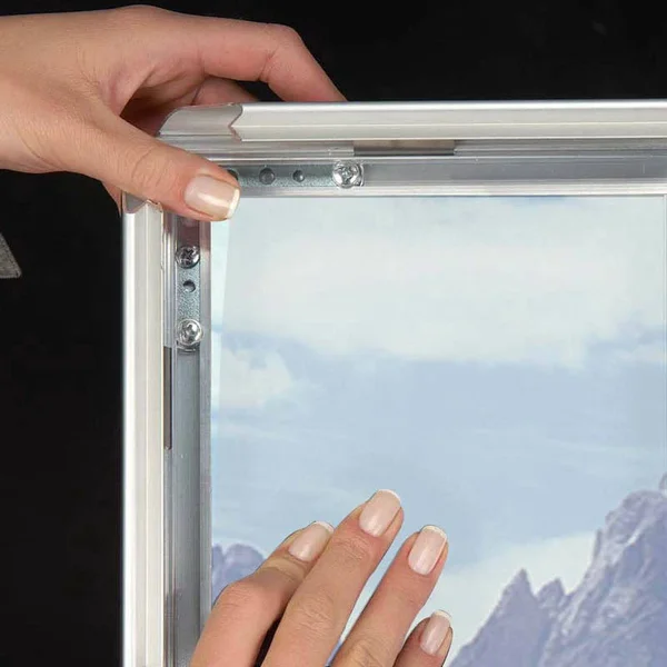 24x36 Snap Poster Frame - 1.25 inch Silver Profile Mitered Corner