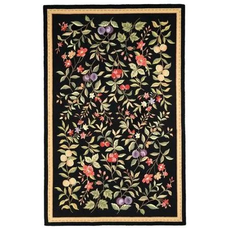 Charlton Home Helena Hand-Hooked Wool Black Area Rug, Size: Rectangle 3&9 inch x 5&9 inch