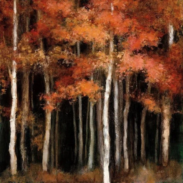 Easy Art Prints Julia Purinton's 'October Woods' Premium Canvas Art - 30 x 30 - Modern Black Frame