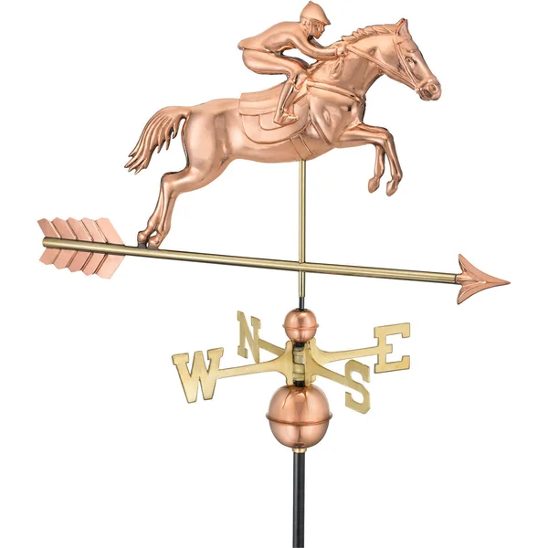 Good Directions Jumping Horse and Rider Weathervane - Polished Copper