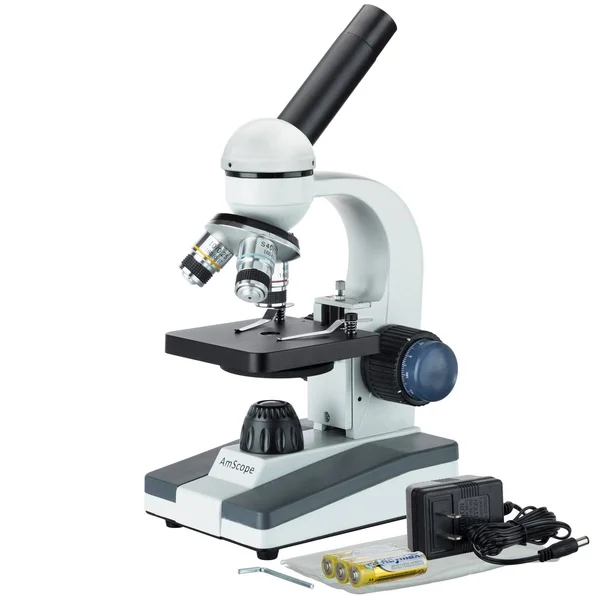Amscope 40X-1000X Metal Frame Compound Microscope with 25 Prepared Slides