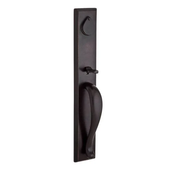 Baldwin Longview Single Cylinder Handleset with Federal Door Lever and Traditional Square Rose