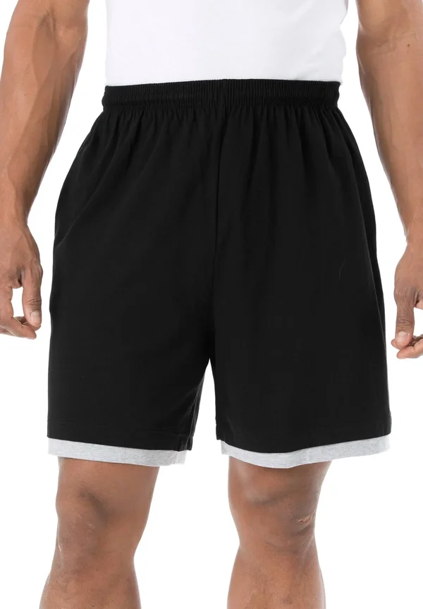 Men's Big & Tall Hang-down Lightweight Shorts by KingSize in Black (Size 2XL)