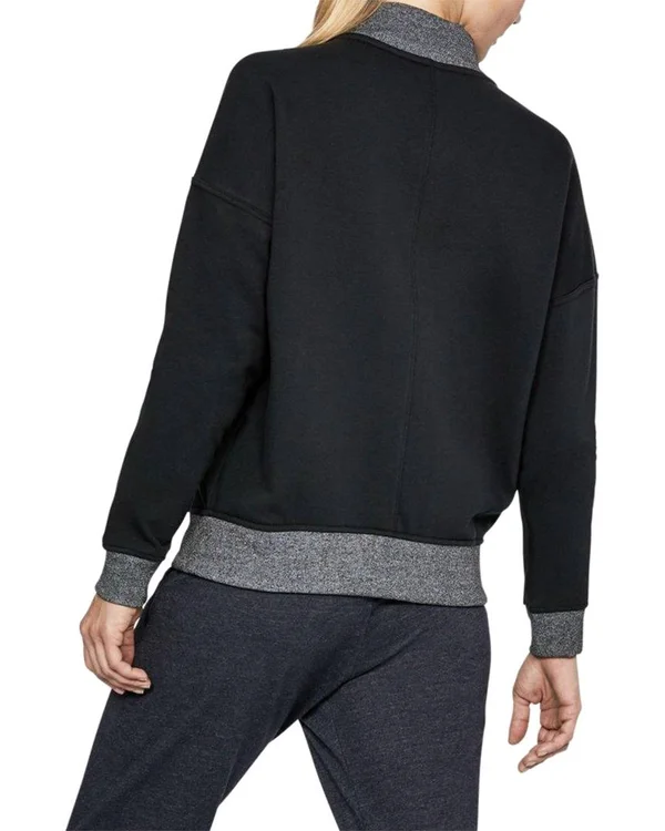 Under Armour Women's Threadborne Fleece Bomber, Black