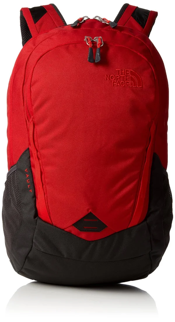 The North Face Vault Rage Red Asphalt Grey Backpack