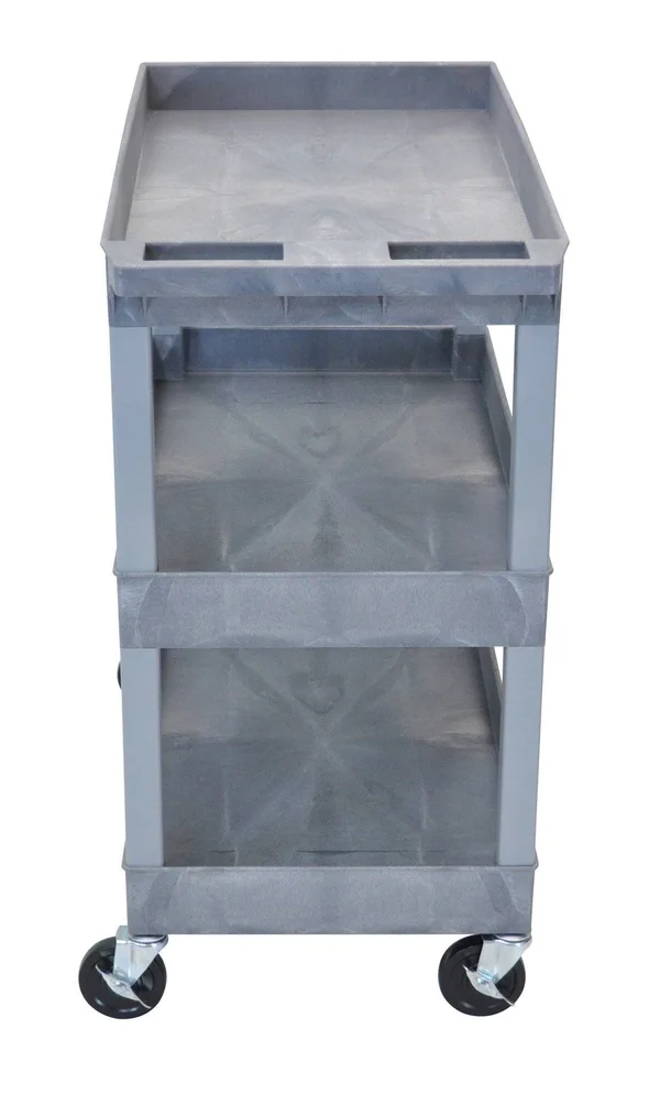 Luxor 3-Shelf Tub Cart - Gray