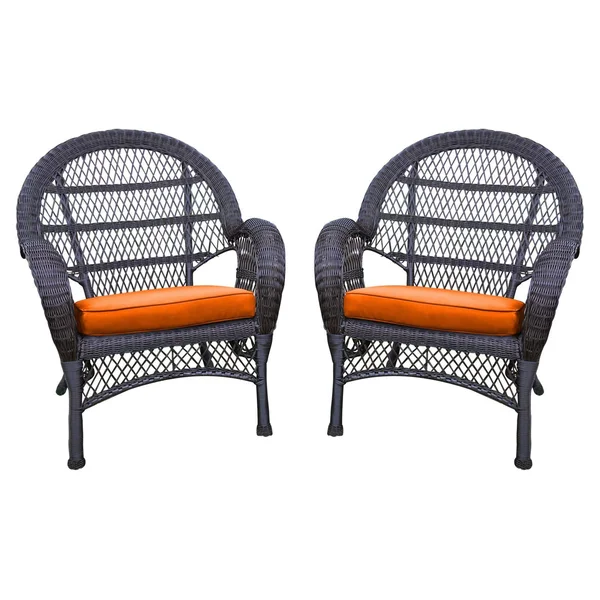 Jeco Santa Maria Wicker Chair - Set of 2 - Orange