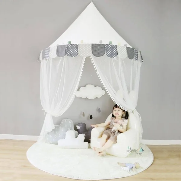 Cotton Foldable Tent Canopy Bed - Curtain Baby Crib Netting - Room Decoration