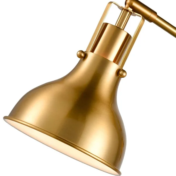Swing Arm Bedside Reading Lamp Plug-In Wall Light Brass