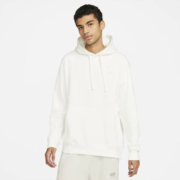 Nike White Fleece Sportswear Club Hoodie