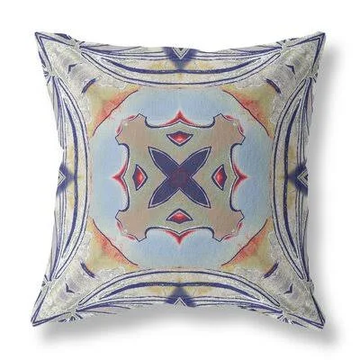 Pastel Floral Squares Broadcloth Indoor Outdoor Blown and Closed Pillow Muted Green Indigo Hot Pink Bungalow Rose Size: 16x22 x