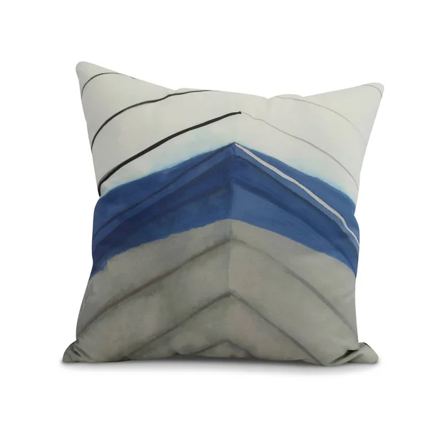 16x22 Blue and Taupe Brown Boat Bow Striped Throw Pillow - Down Alternative Filler