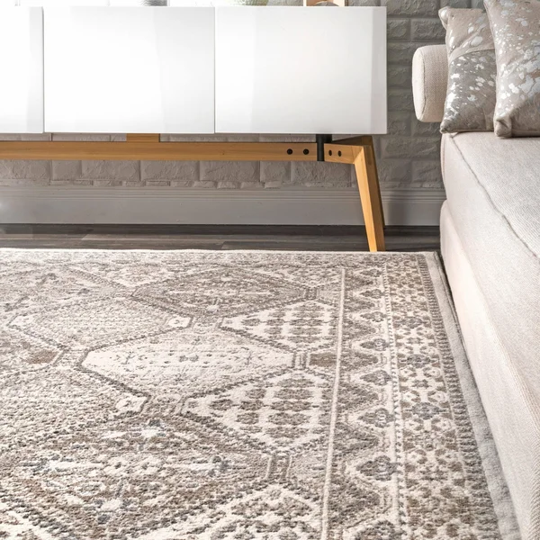 nuLOOM Vintage Tile Becca Charcoal 10 ft. x 14 ft. Area Rug - Grey