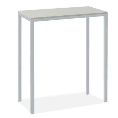 Room & Board, Modern Parsons 4 Person Patio Bar Table w/ Leg 24d 48W 42h 1.5x22 in White, 48W 24d 42h, White Recycled HDPE