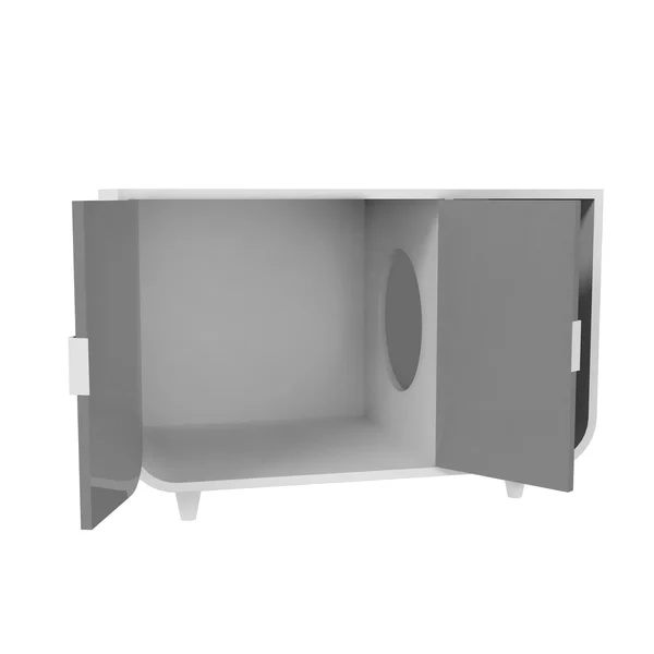 Staart Dyad Wooden Cat Litter Box Large in Alpine White