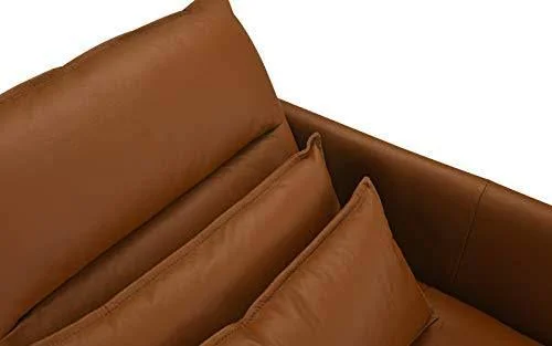 Mid Century Modern Living Room Leather Chaise Lounge (Camel Brown)