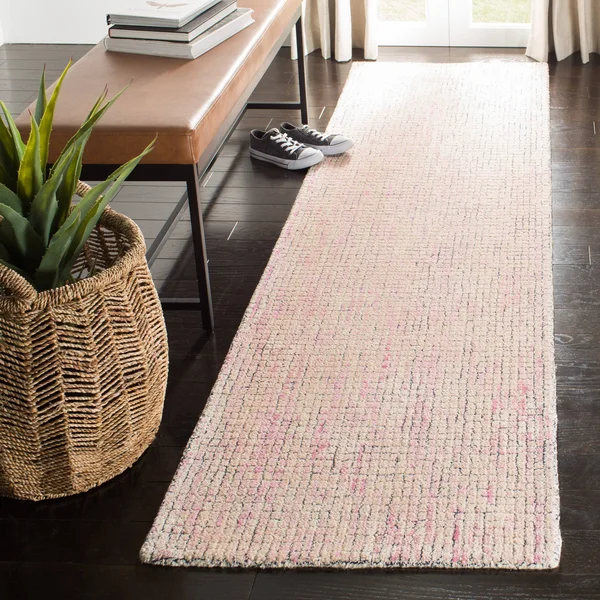 Safavieh 2&-3x22 x 8& Abstract ABT473U Ivory, Pink Rug