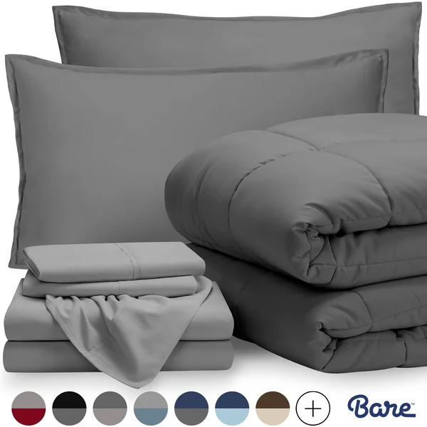 Premium 1800 Series Microfiber Bed in A Bag by Bare Home, Size: Full-XL, Blue