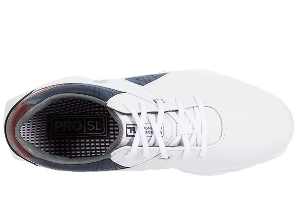 FootJoy Men's Pro SL Golf Shoes 53848 - White/Navy/Maroon - 9 - Wide