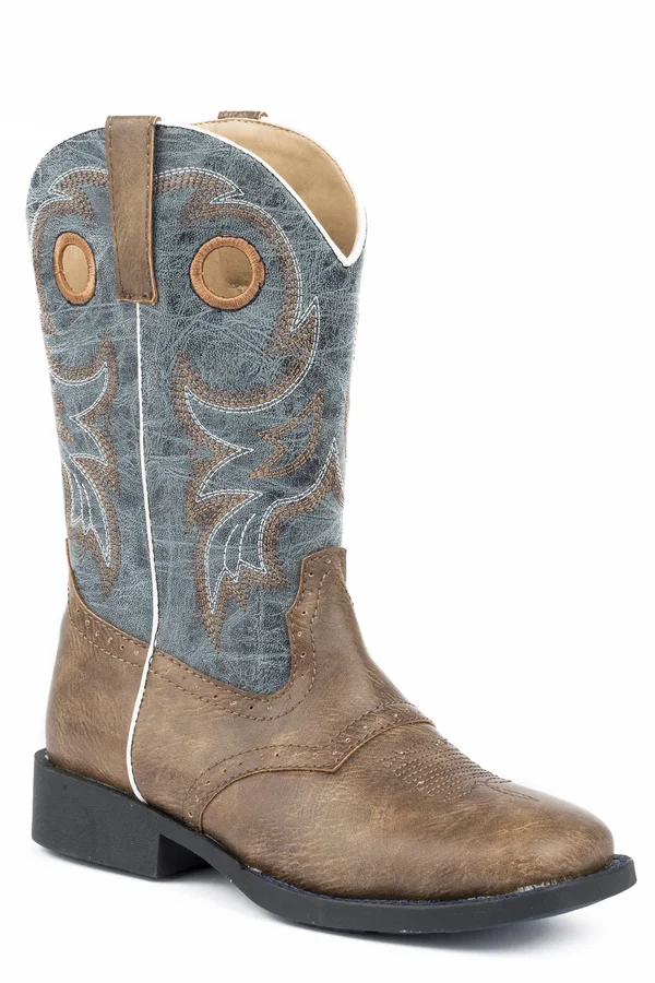 Roper Daniel Cowboy Boot - Kids - Brown - Blue