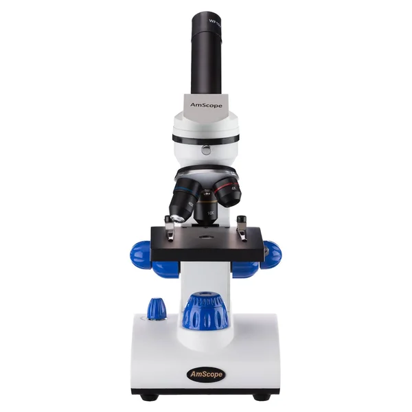 Amscope 40X-1000X Dual Light Glass Lens Metal Frame Student Microscope + Slides