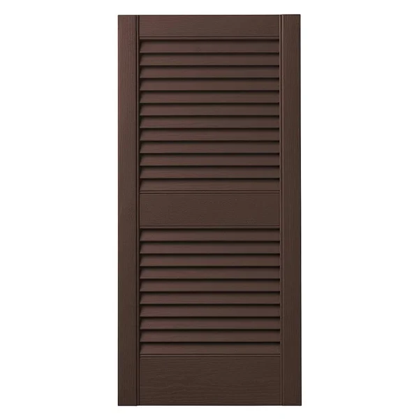 Louvered Shutter Ply Gem Size: 31x22 H x 15x22 W, Color: Terra Brown