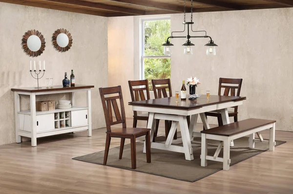 Bernards Winslow Farmhouse Cherry Dining Bench