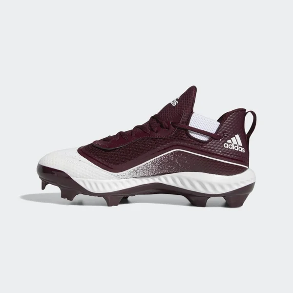 Adidas Icon V Bounce TPU White/Maroon Men's Baseball Cleats 11.5