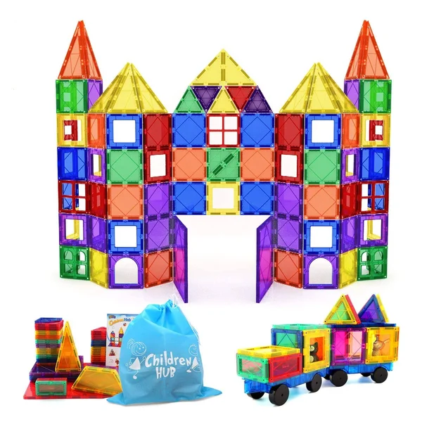 Children Hub 100pcs Magnetic Tiles Set Building Construction Toys for Kids