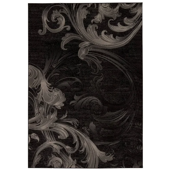 Nourison Soho SOH05 Black Grey Area Rug - 5 ft 3 in x 7 ft 4 in