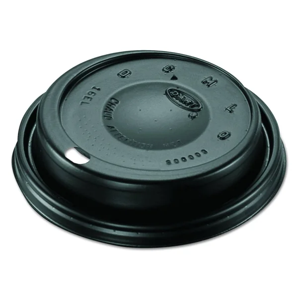 Dart Cappuccino Dome Sipper Lids - Black, Plastic