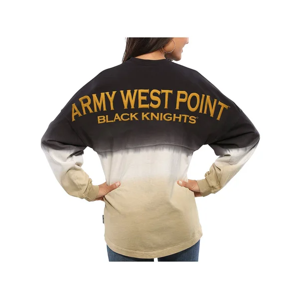 Army Black Knights Women's Ombre Long Sleeve Dip-Dyed Spirit Jersey - Black - Size: XL