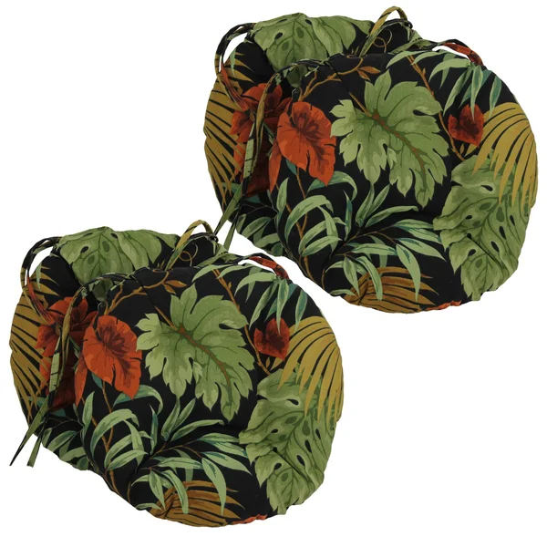 Blazing Needles 16-inch Outdoor Spun Polyester Tufted Chair Cushion (Set of 4)