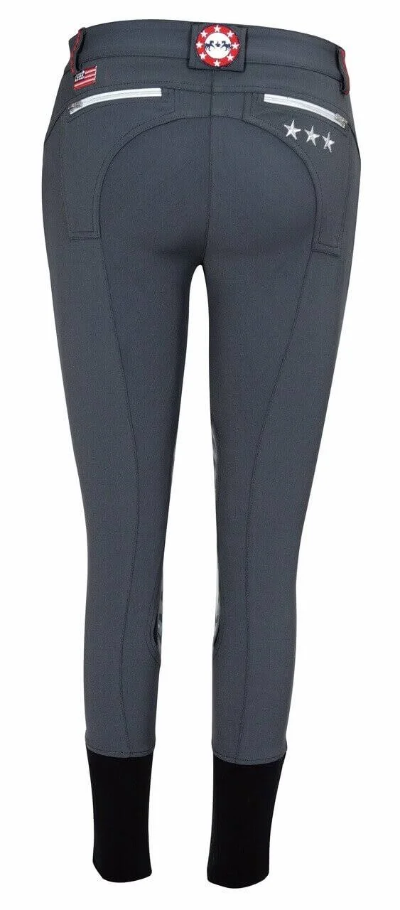 Equine Couture Stars and Stripes Knee Patch Ladies Breeches, Safari