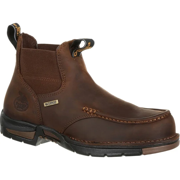 Georgia Boot Men's Athens Chelsea Waterproof Work Boots - Dark Brown