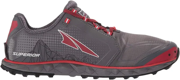Altra Men's Superior 4 Trail Running Shoe - Gray/Red, 10.5