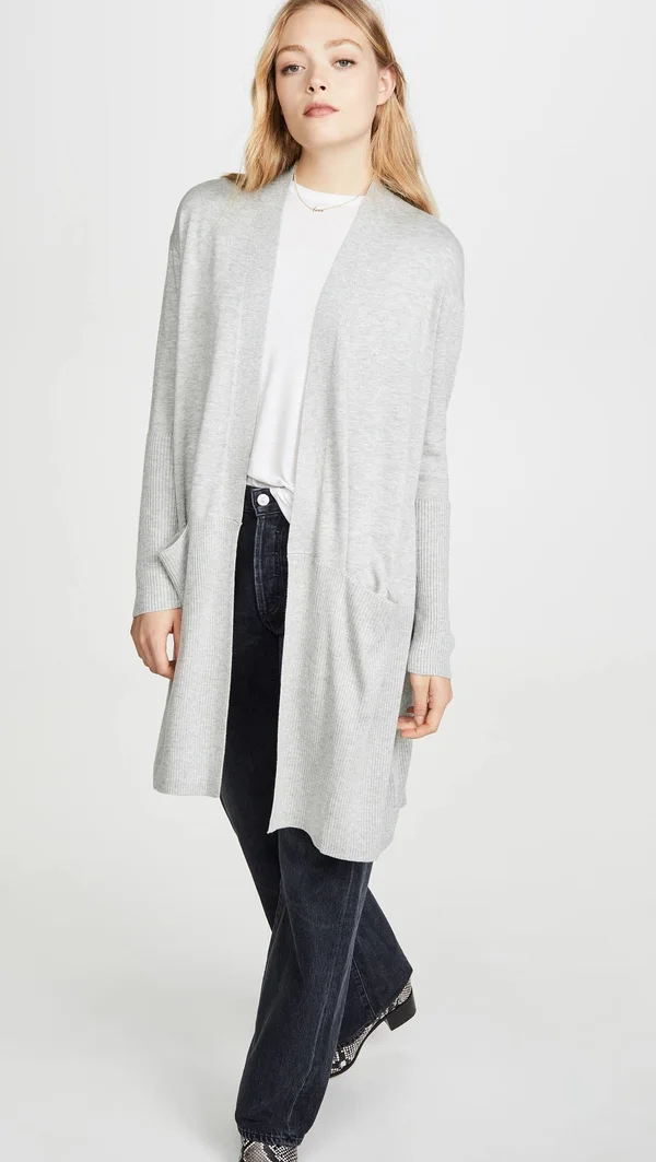 Splendid Long Cardigan Heather Grey