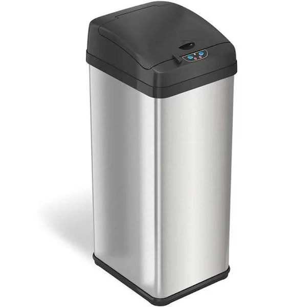 iTouchless 13 Gallon Stainless Steel Pet-Proof Sensor Trash Can with AbsorbX Odor Filter System