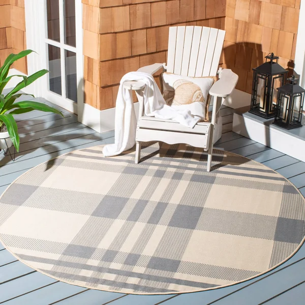 Safavieh CY6201-238-810 8 x 10 ft. Courtyard Rectangle Area Rug - Red & Bone